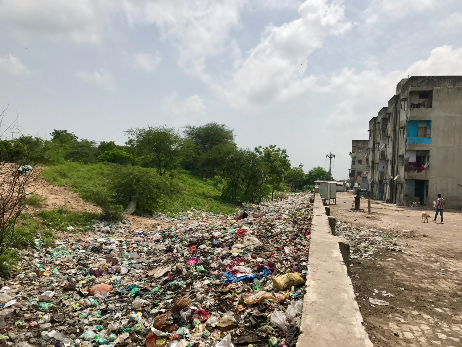 Waste ground at the edge of the settlement